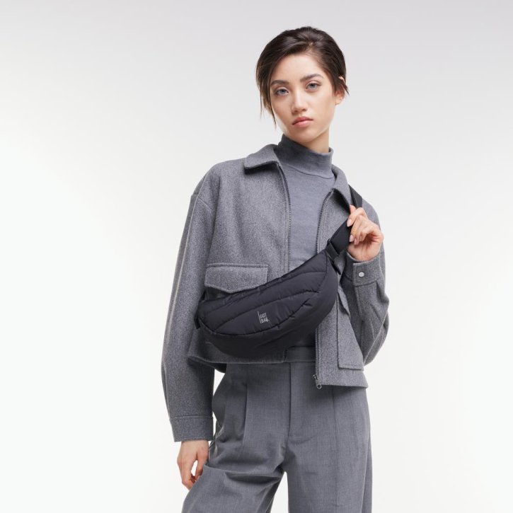 GOTBAG. Puffer Moon Bag small monochrome black